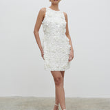 PRETTY LAVISH Arles Rosette Sequin Mini Dress