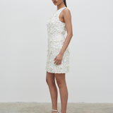 PRETTY LAVISH Arles Rosette Sequin Mini Dress