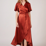 REWRITTEN Florence Waterfall Bridesmaid Dress in Burnt Orange