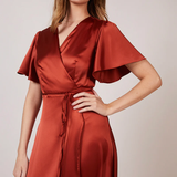 REWRITTEN Florence Waterfall Bridesmaid Dress in Burnt Orange