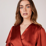 REWRITTEN Florence Waterfall Bridesmaid Dress in Burnt Orange