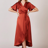 REWRITTEN Florence Waterfall Bridesmaid Dress in Burnt Orange