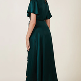 REWRITTEN Florence Waterfall Bridesmaid Dress in Forest Green