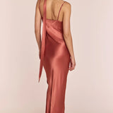 REWRITTEN Pollenca Bridesmaid Dress in Terracotta Satin