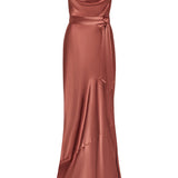 REWRITTEN Pollenca Bridesmaid Dress in Terracotta Satin