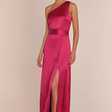 REWRITTEN Porto Bridesmaid Dress in Hot Pink Satin