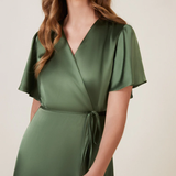 REWRITTEN Florence Waterfall Bridesmaid Dress in Olive Green