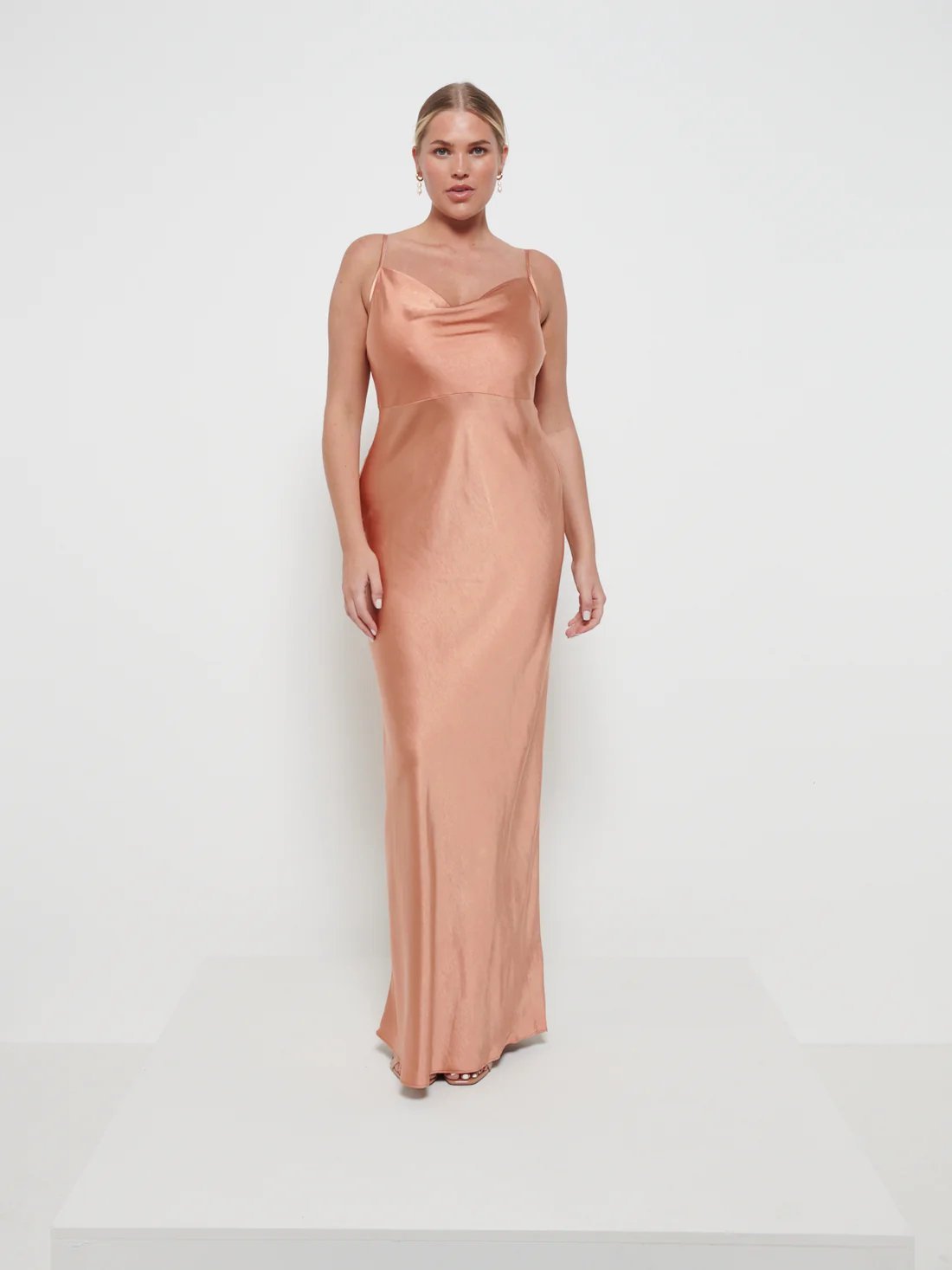 PRETTY LAVISH Keisha Maxi Bridesmaid Dress - Cinnamon